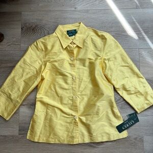 NWT RALPH LAUREN Vintage 1990s 100% Silk Button Down Collared Shirt Sz.S